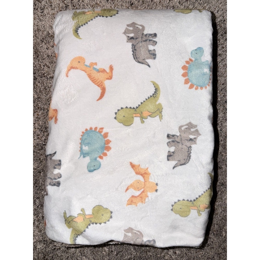 Lullaby Lane Tan‎ Sherpa Dinosaur Baby Blanket Brown Sherpa